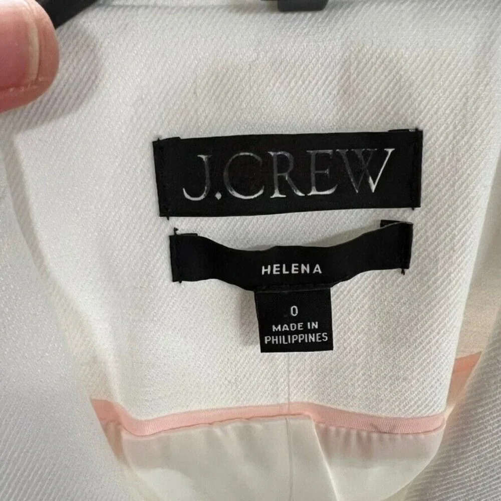 J.Crew $198 Womens Helena Blazer Stretch Linen White Size 0 BX793 - Picture 8 of 8